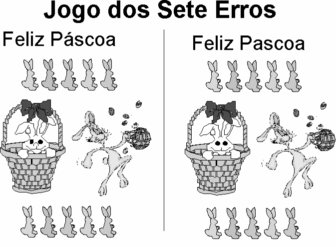 JOGO DOS SETE ERROS PARA IMPRESSÃO, TEMA PÁSCOA